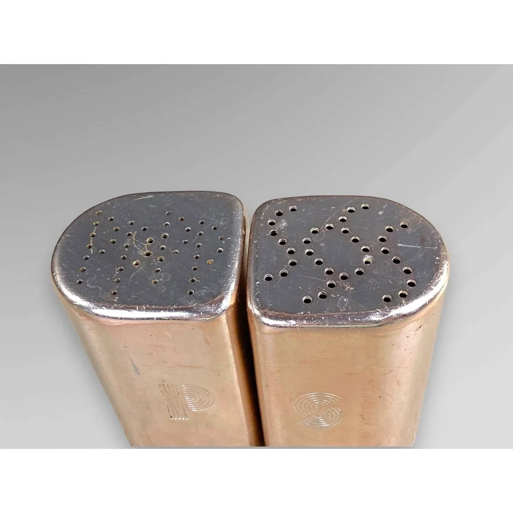 MCM Copper Look Aluminum‎ Salt Pepper Shakers Possibly Mirro
